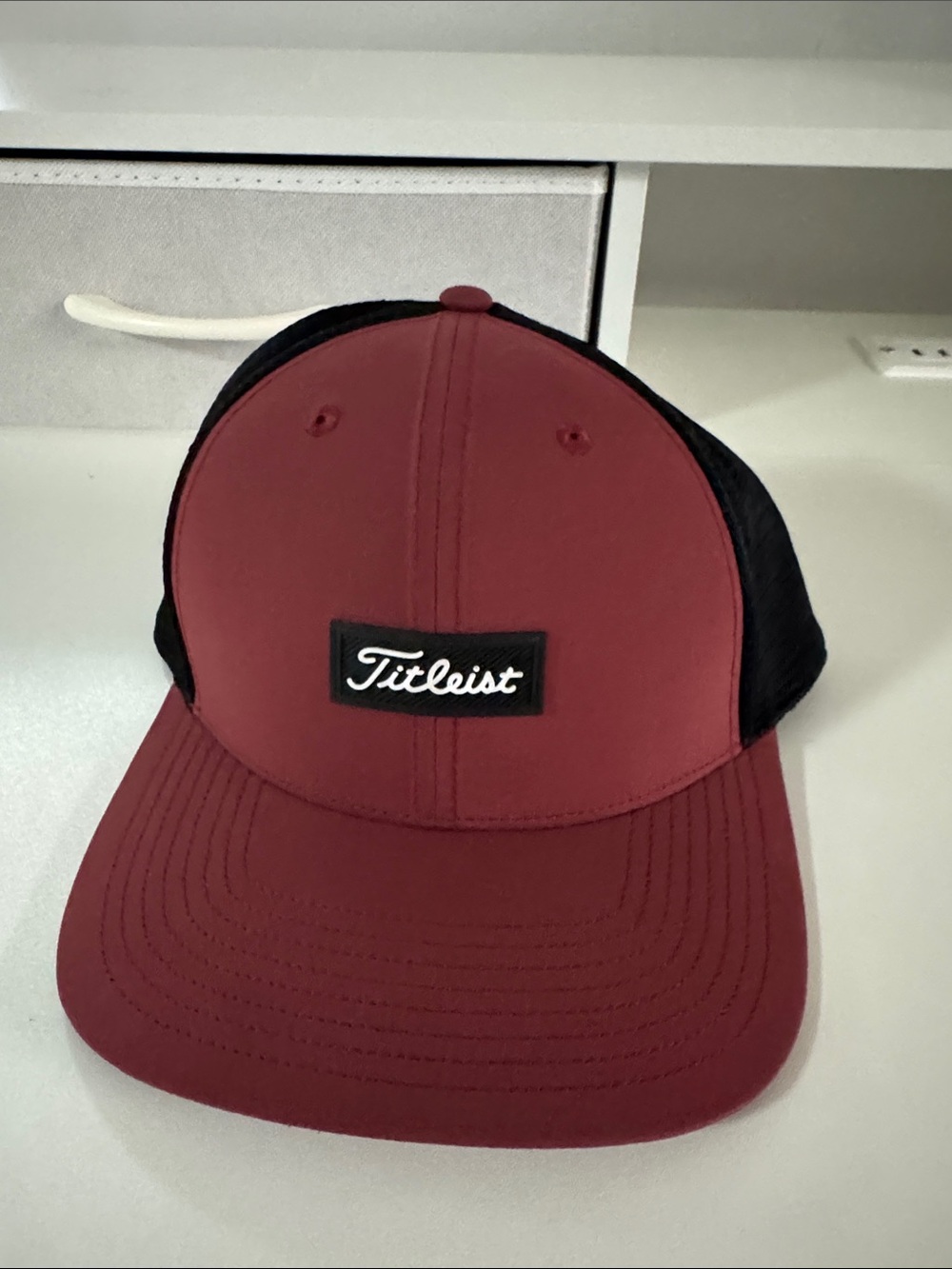 Titleist Maroon Front with Black Mesh Back Trucker Hat